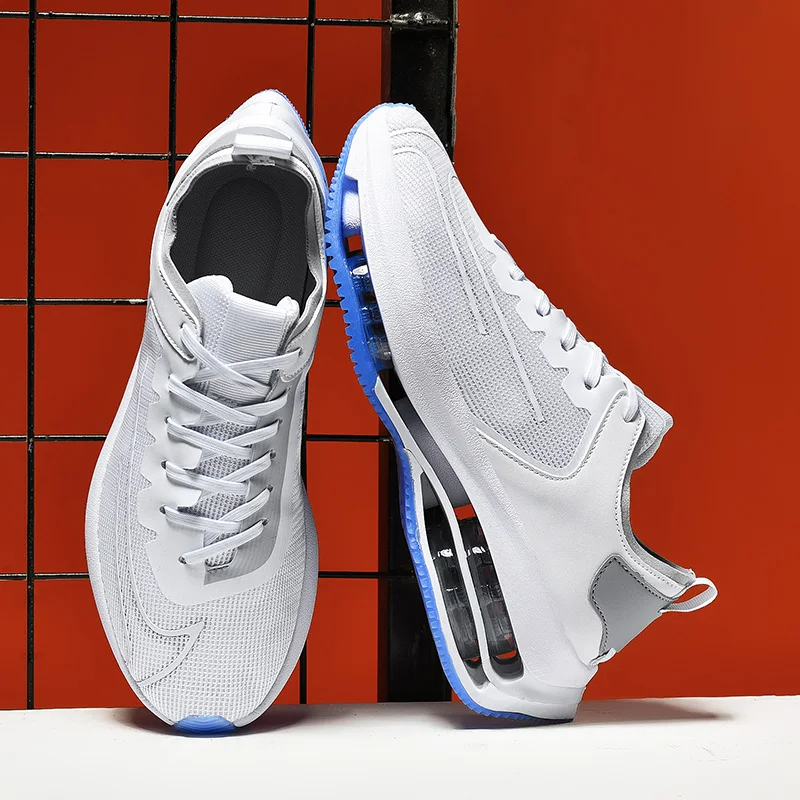 

Men Running Shoes Double Layer Air Cushion Sports Shoes Full palm Shock Absorption Sneakers Breathable Athletic Male Shoes