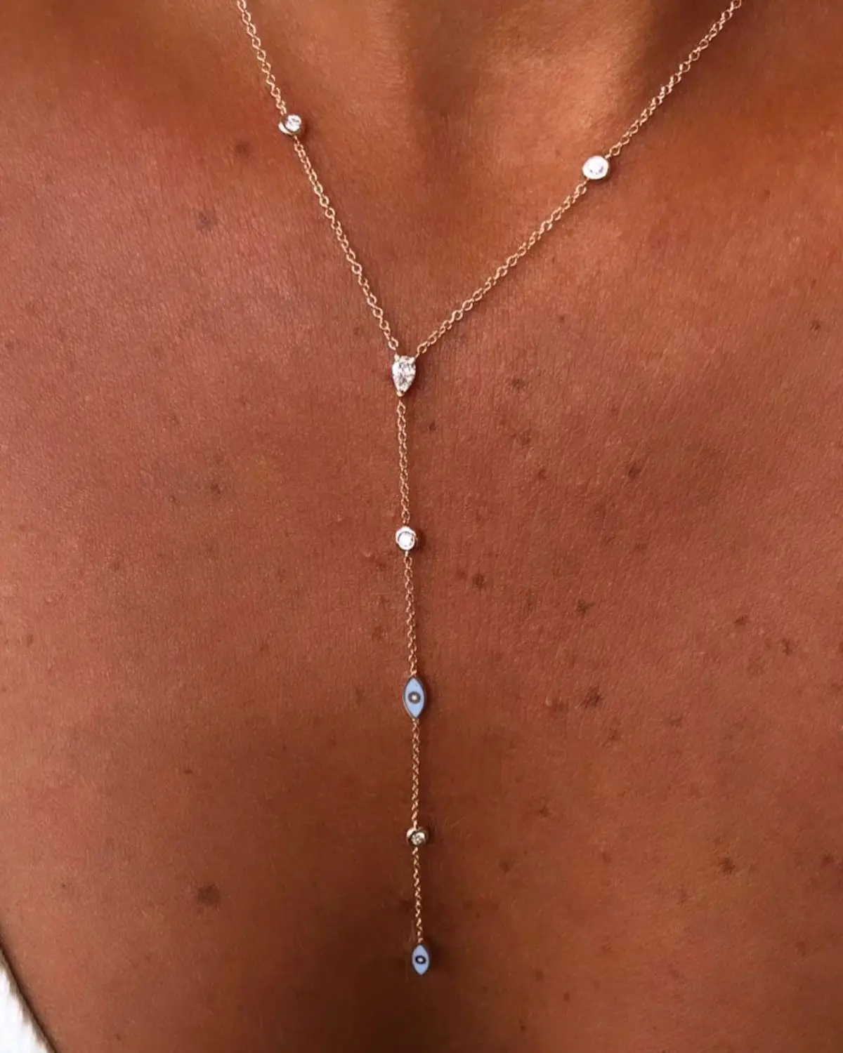 Женское Ожерелье злой глаз розовое золото модные ожерелья ювелирные изделия с