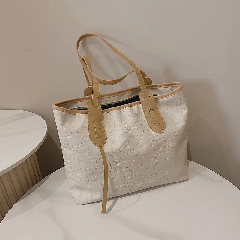 

2021 New Fashion Females Portable Waterproof Handbags Shoulder Bags Women Korean Large Capacity Shopping Totes Shopper