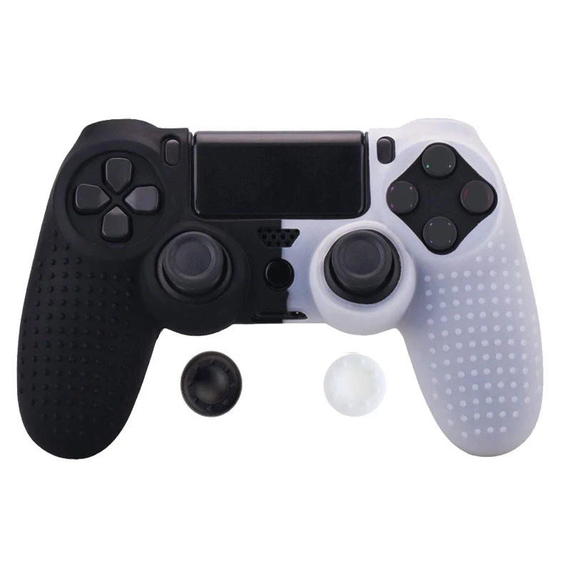 Цветной Противоскользящий силиконовый резиновый чехол для PS4 Dualshock 4 Pro тонкий контроллер с бесплатным силиконовый захват большого пальца
