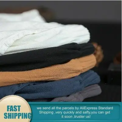 Винтажные свободные льняные хлопковые повседневные мешковатые шаровары женские