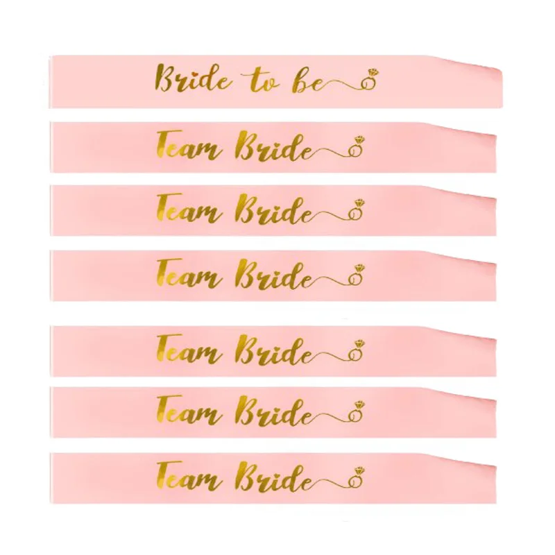 

7Pcs/Set Rose Gold Team Bride Bachelorette Party Bride To Be Decoration Accessories Hen Party Wedding Bridal Shower Supplies