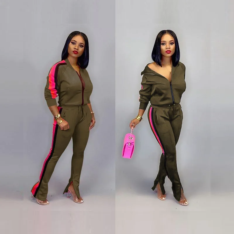 Зимний женский спортивный костюм с v-образным вырезом полный рукав куртки на