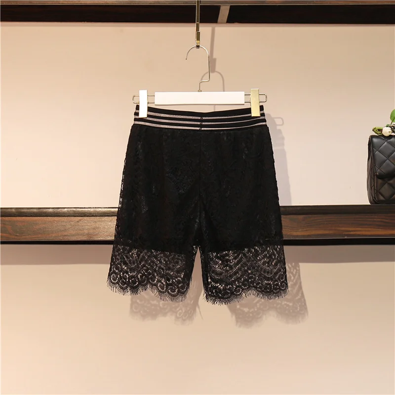 Женские кружевные трусики-шорты обтягивающие черные белые летние удобные