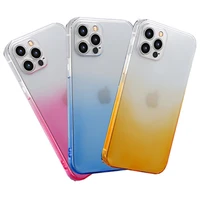 luxury transparent gradient color soft phone case for iphone 11 pro max x xs xr 7 8 6 6s plus se2 2020 silicone shockproof cover
