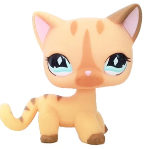 886 pet shop lps лпс пет шоп игрушки кошка немного короткие волосы стоял серый#5#391 черный#336 старые оригинальные игрушки котенок детей Рождество подарок коллекция - Цвет: 886