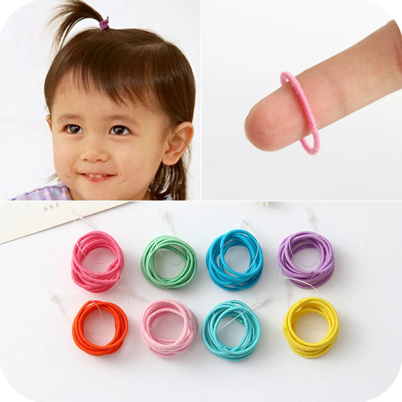 

100Pcs Lovely Korean Fine Hair Bands Baby Girls Elastic Hair Bands Mini Rubber Bands Kids Hair Ring Children Braid Ponytail Tie