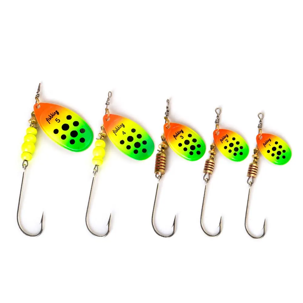

1PC 4.1-15g 7.2-10.5cm Sharp Treble Hook Salmon Stainless Steel Shaft High Carbon Fishing Lure Brass Multi 6 Colors