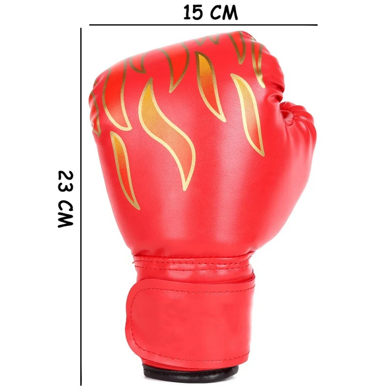 

/Children Boxing Gloves Kids PU Fire Flame Printed Fight Match Hand Protector Fitness Sanda Sportswear Entertainment Accessory