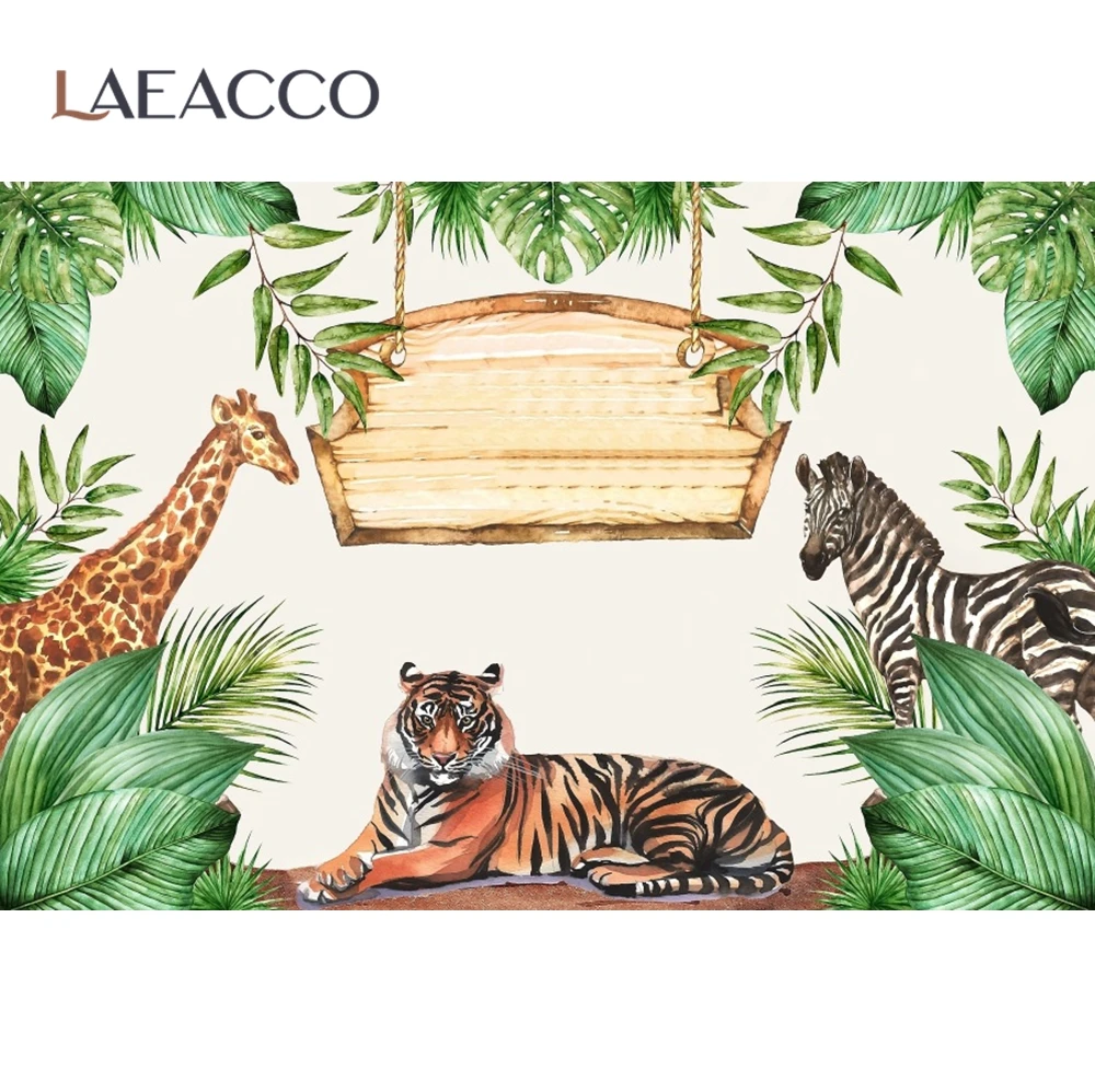 Laeacco фоны для фотосъемки детей мультфильм джунгли сафари День Рождения Вечеринка