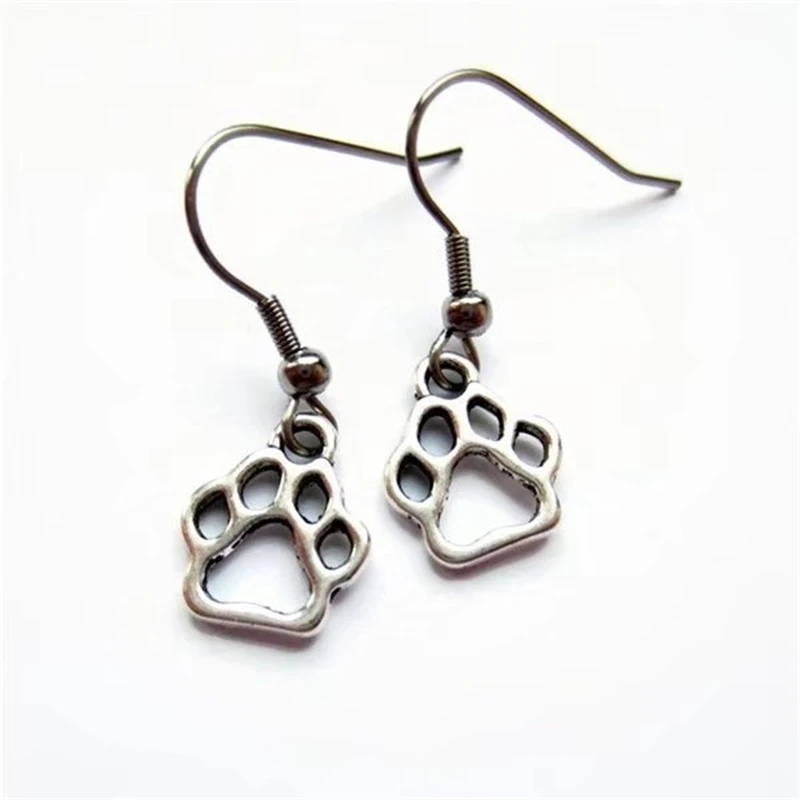 

Paw Print Earrings Tiny Dog Paw Earrings Antique Silver color Cat Paw Earrings Dog Lover Gift Cat Lady Gift Animal Lover