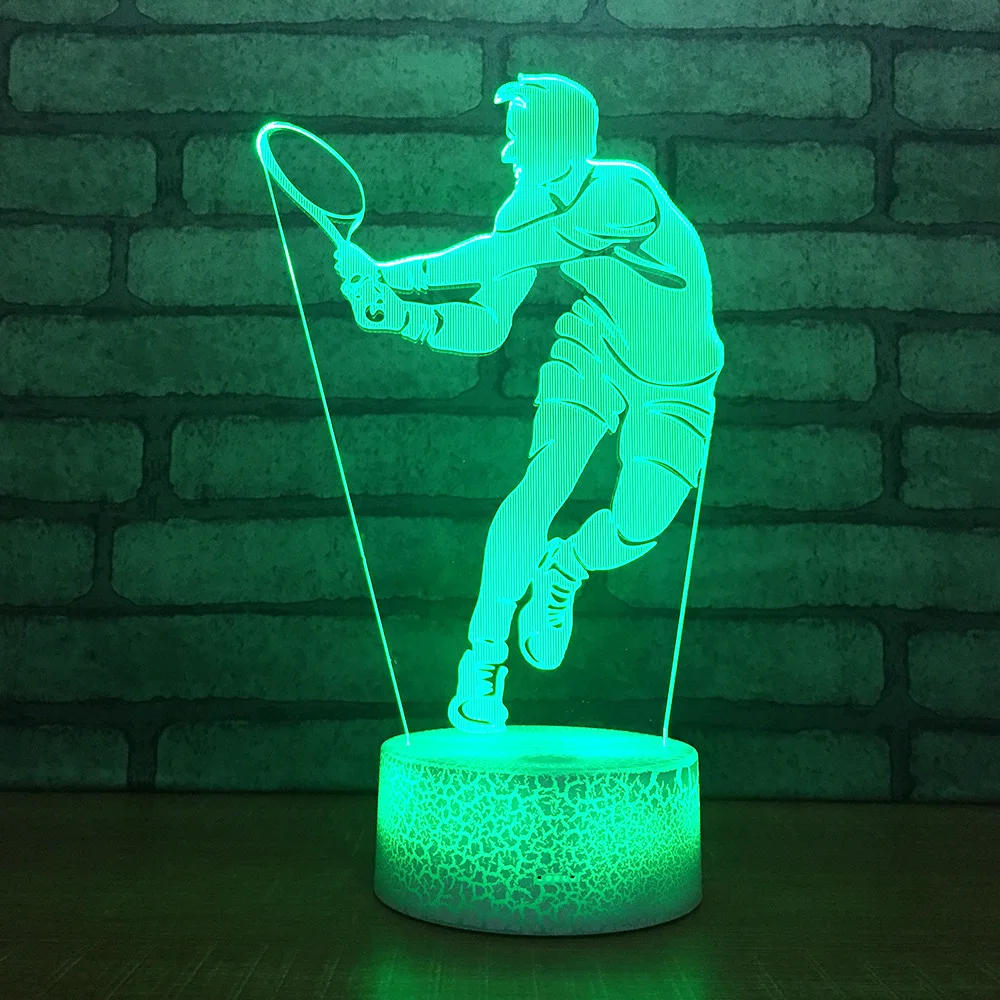 Теннисный проигрыватель светодиодный ночник RGB 7 цветов меняющийся Настольный