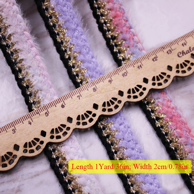 

Winter Fashion New Design Wool Woven Ribbon Plush Hair Webbing Lace Trim DIY Sweater Coat Dress Garment Cloth Accessory