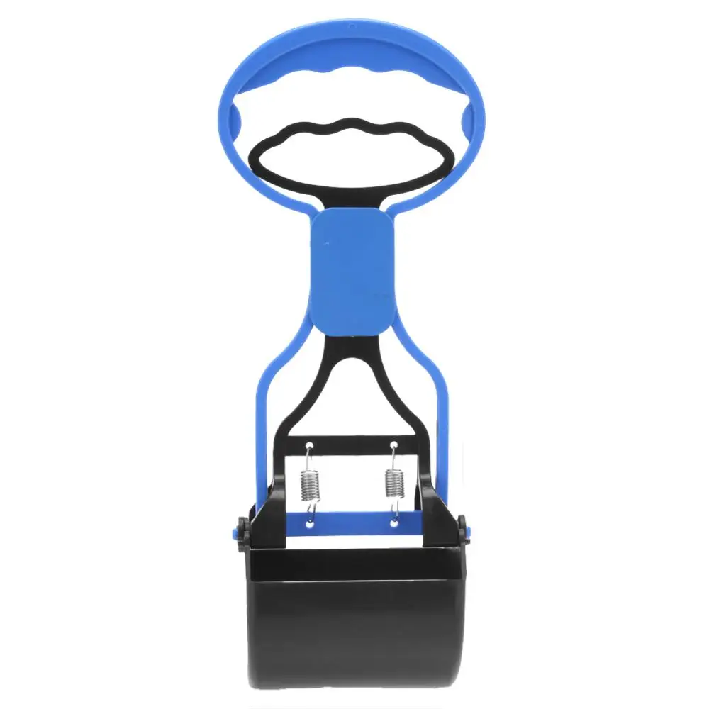 Pet Pooper Scooper с длинной ручкой захват, совок для уборки собачьих экскрементов очистка уборки животных отходов собак щенков кошек отходов уборщик er чистящие инструменты - Цвет: Синий