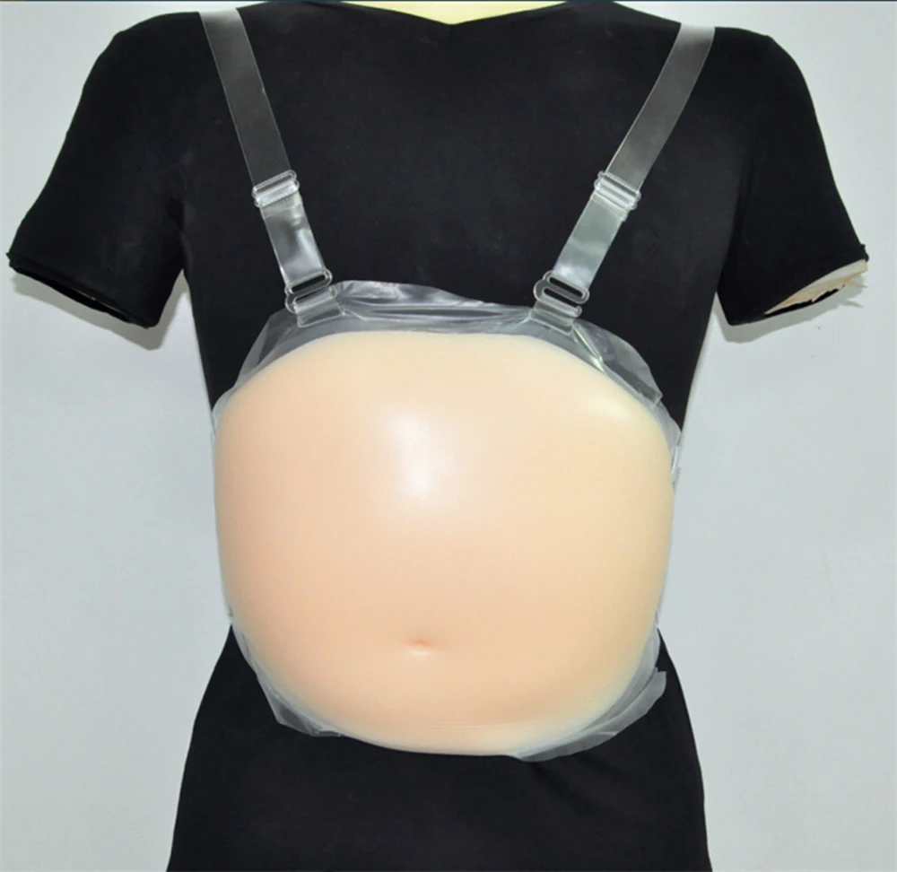 Поддельный силиконовый живот для беременных с подтяжками брюки перекрестной