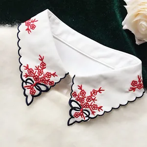 Вышивка, белый съемный воротник для женщин, накладной воротник, женская блузка, половина рубашки, накладной воротник, искусственный шейный воротник