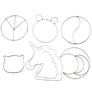 Металлическое кольцо Ловец снов в виде единорога, пентаграммы, сердца, кольцо Ловец снов макраме, ручной обруч сделай сам, подвесной аксессуар для свадьбы