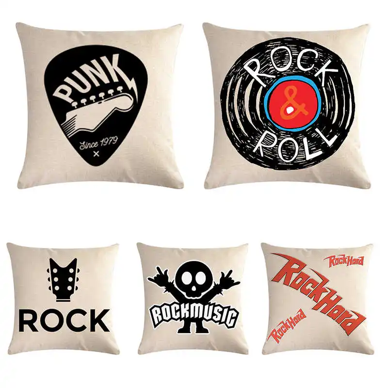 Рок-н-элементы наволочка с гитарой для подушек диван-кровать Чехол подушки