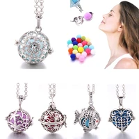 new aromatherapy jewelry fish flower vintage locket necklace perfume aroma diffuser rhinestone locket pendant necklace