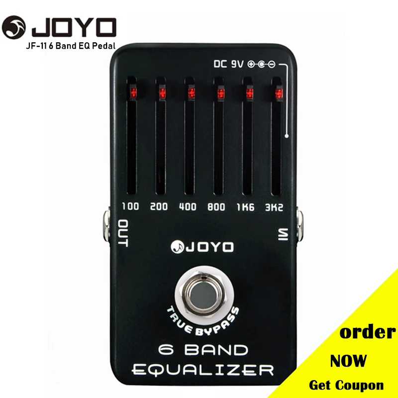 JOYO 6 полос эквалайзер Гитары педали Stompbox отрегулировать Низкая Средняя Высокая