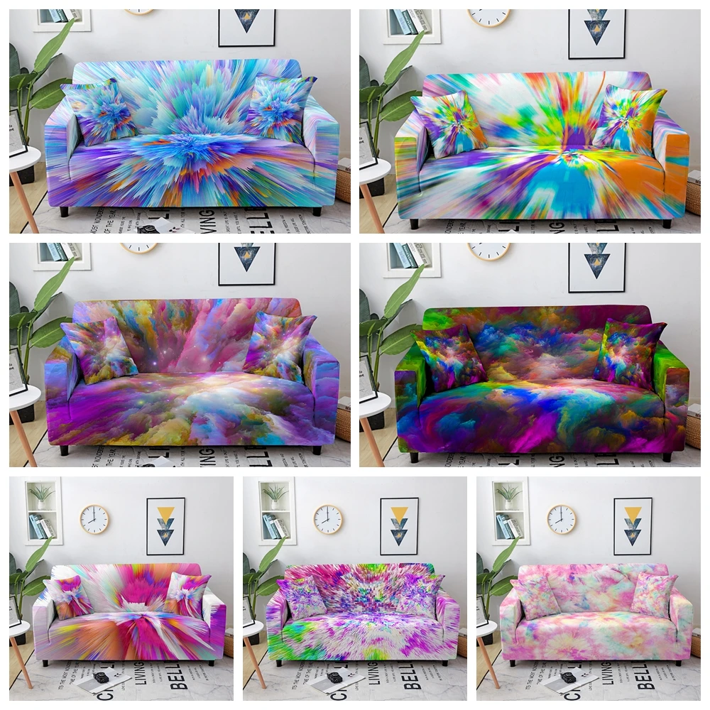 Эластичный чехол для дивана эластичный гостиной с рисунком звезды неба цветных облаков секционный