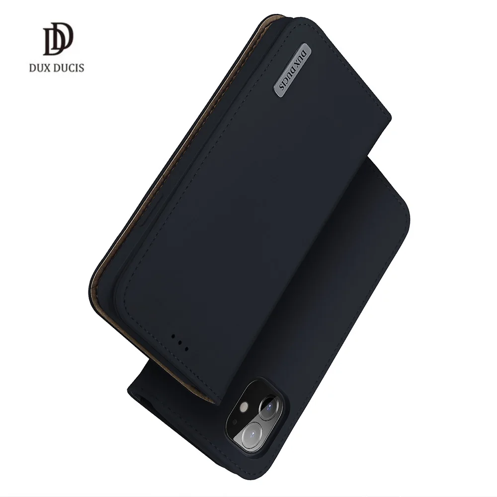 

DUX DUCIS Wish For iPhone 12 Pro Case Genuine Leather Wallet Flip Case with card Slot Magnetic Closure Full Protection