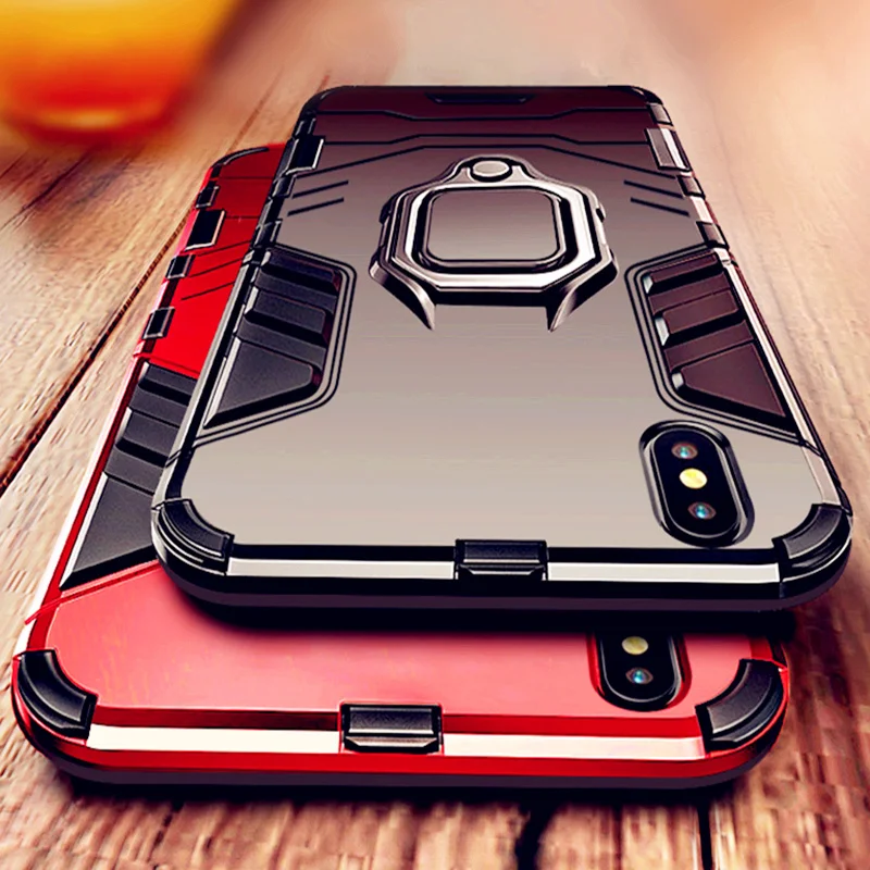 Броня чехол для телефона iphone XS MAX XR X 6 6S 7 8 Plus Магнитный автомобильный держатель