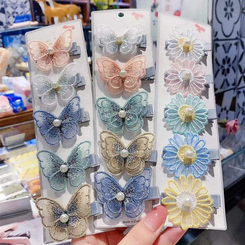 5 шт./компл. новые модные заколки для волос с бабочкой женские маргариткой