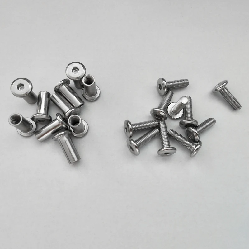 

20 Pcs Screw Post Fit for 5/16Inch(8mm) Hole Dia Male M6X20mm Female M6X18mm Belt Buckle Binding Bolts Leather Fastener