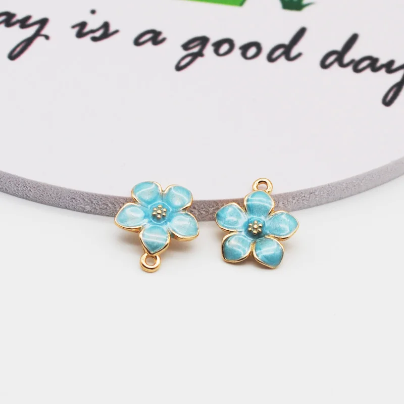 Модные ювелирные украшения шармы с цветами сакуры эмалированные для рукоделия