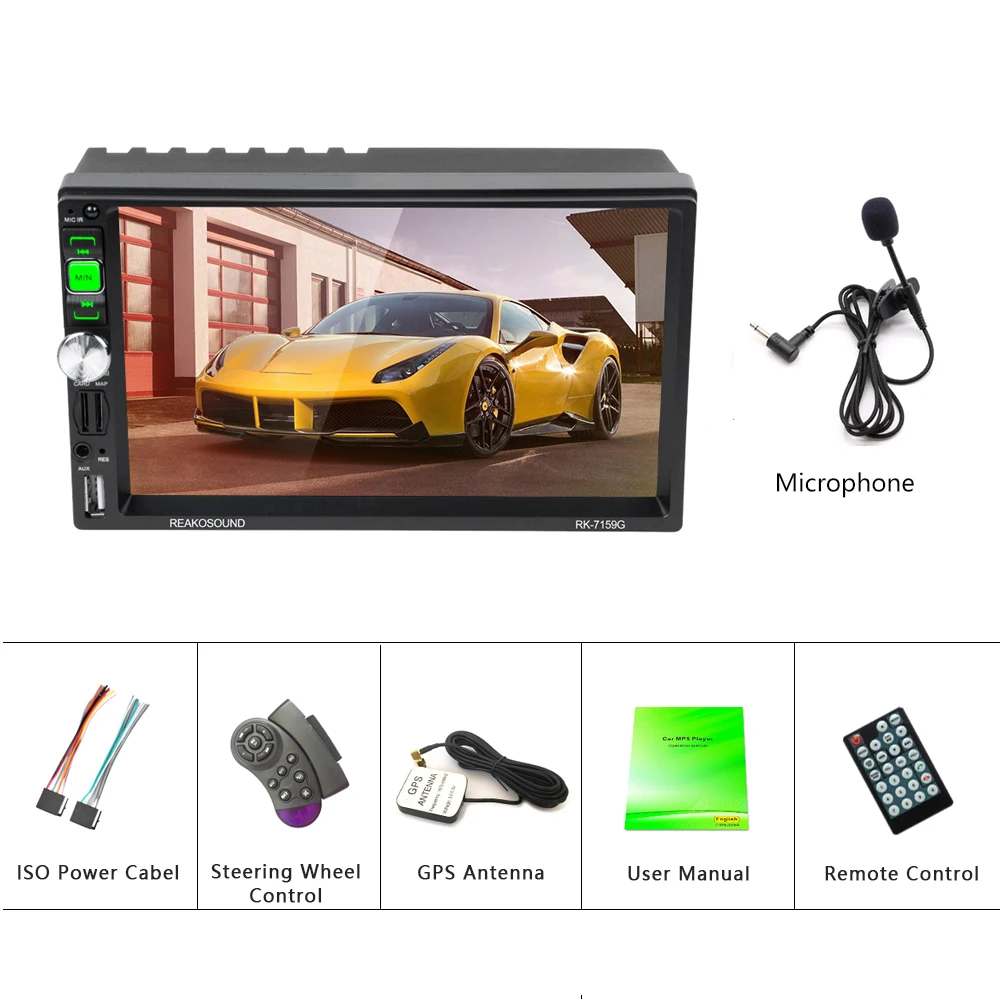 Автомагнитола Hikity 2 din 7 &quot gps навигация Bluetooth AUX FM 2din с дистанционным управлением