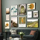 Горный скот трава океан абстрактная девушка настенная живопись холст скандинавские плакаты и принты настенные картины для декора гостиной