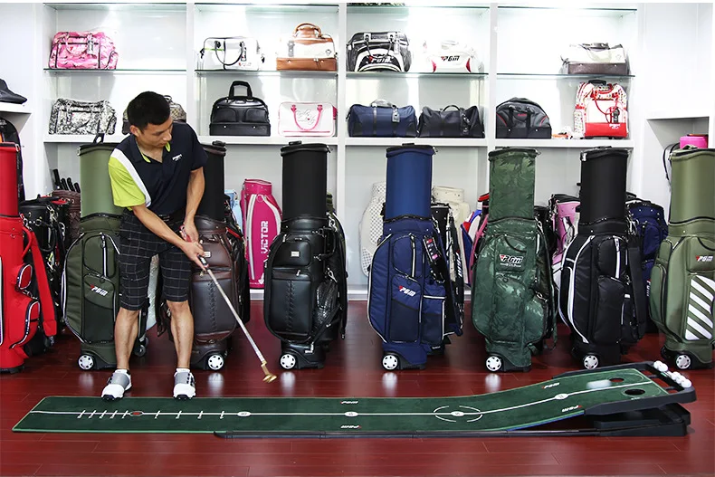 PGM Indoor Golf Set Putter Mat Trainer Assisted Practice Blanket 3mx0.5m Widened Version Adjustable Slope Sports Green Fairway | Спорт и