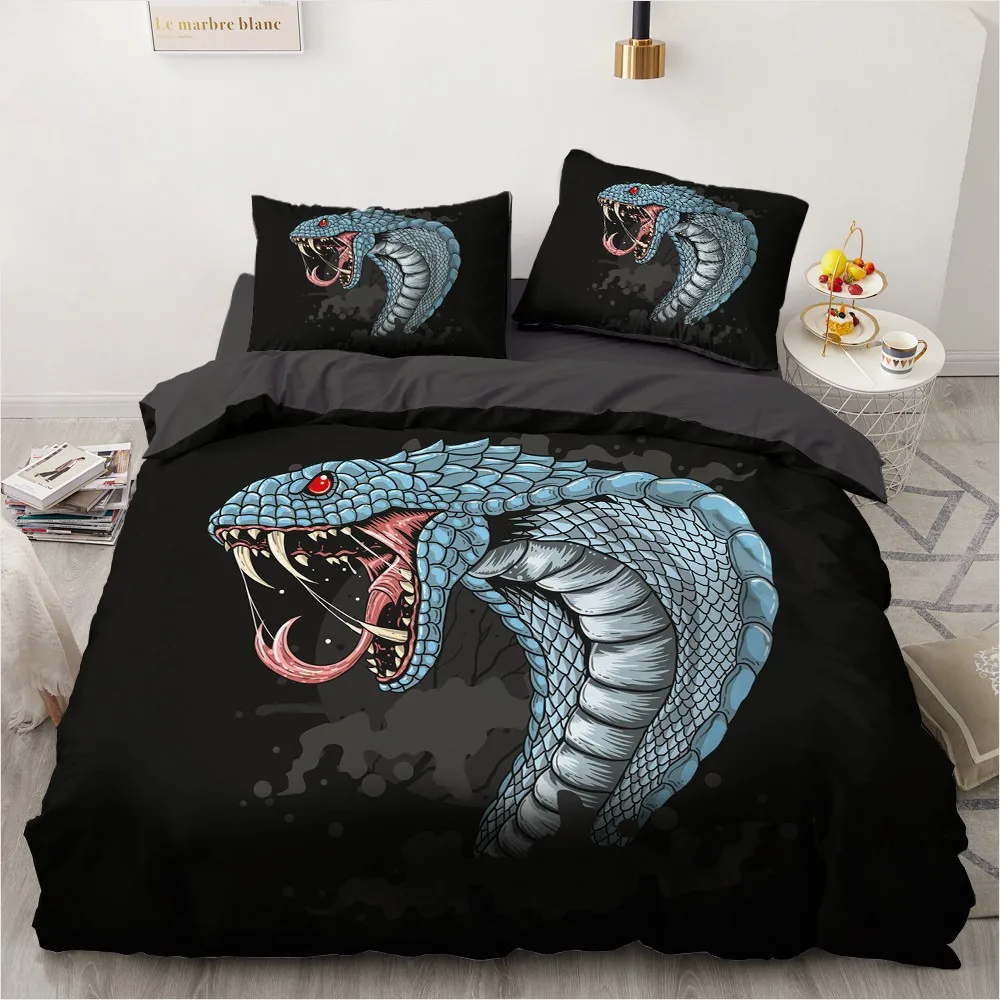 

Comforther Cases Animal Pillow Covers 3D Custom Design Black Duvet Cover Sets 180*200cm Full King Queen Twin Size Home Textile