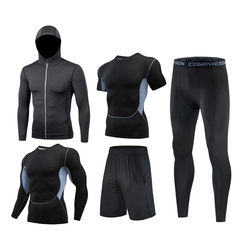 08-long-Black Мужской мотоциклетный спортивный костюм для спортзала фитнес компрессионная одежда для бега спортивная одежда упражнения тренировка колготки - Цвет: 08-long-Black