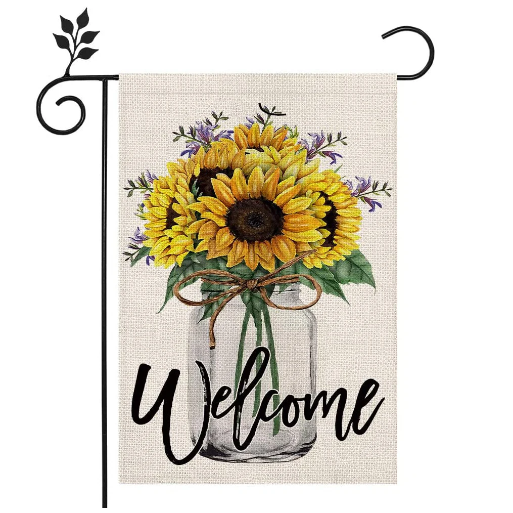 

Sunflower Burlap Garden Flags Welcome Outdoor Yard Flags Garden Flag Farmhouse Decor Garden Decoration Outdoor Landscape