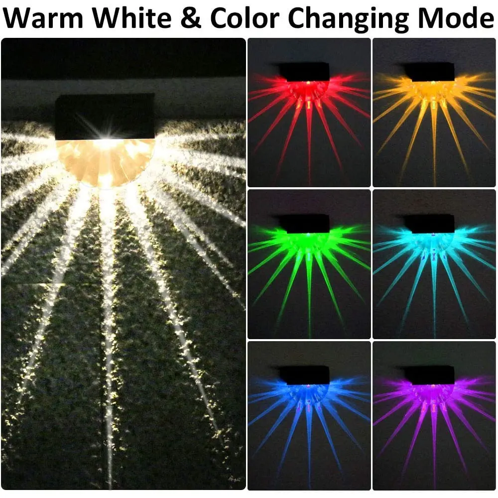 1 шт. водонепроницаемый светильник на солнечной батарее для ступенек лестницы