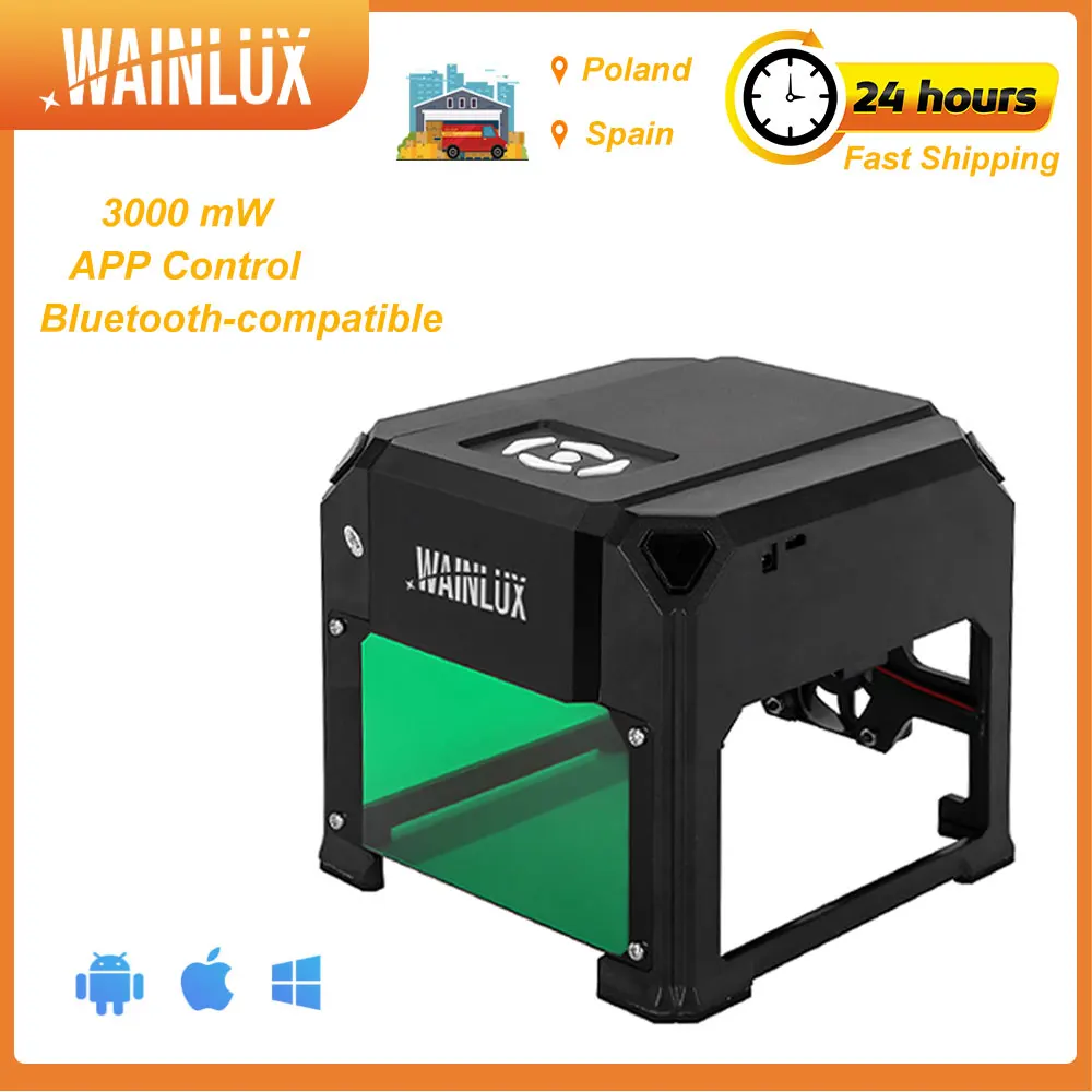 Cheap Wainlux K4 Pro Laser Engraver Engraving Machine CNC 3000mw Bluetooth-compatible DIY logo Desktop Wood Router Cutter Printer