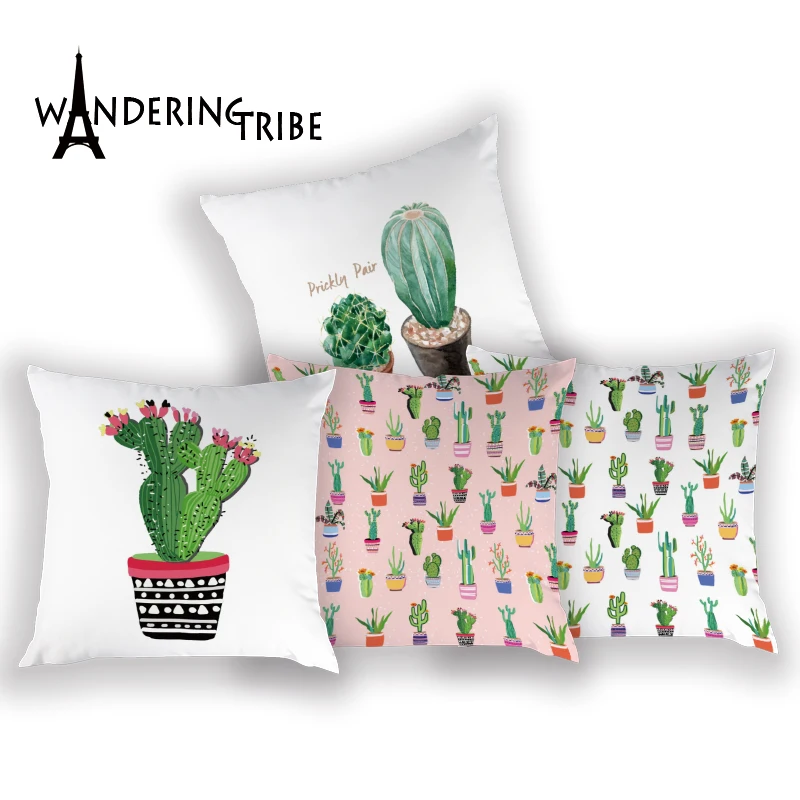 

Cactus Pillow Covers Floral Scenery Throw Pillow Covers Decorative CushionCover Desert Decor Polyester Pillows Case45*45Cm Cojin