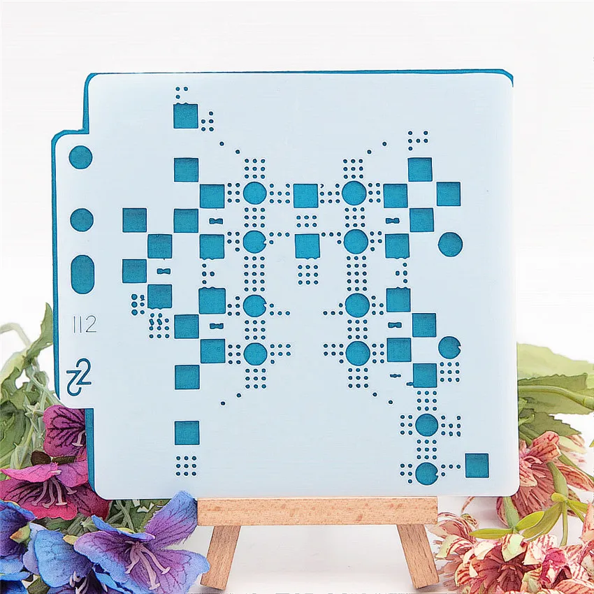 

14*13CM Mechanical Plastic Mold Shield DIY Cake Scrapbook Stencils Hollow Embellishments Printing lace ruler Cover Templat