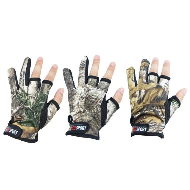 Противоскользящие перчатки с 3 вырезами водонепроницаемые охотничьи рыболовные