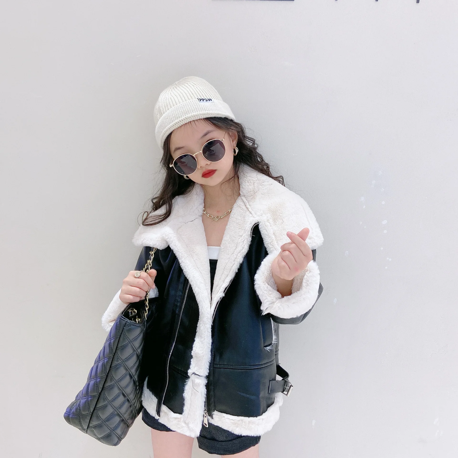 Куртки для девочек 20 осенне-зимняя новая мотоциклетная одежда универсальная