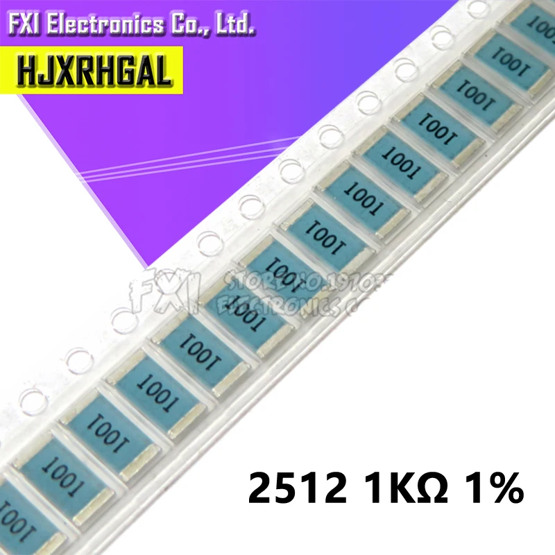 50 шт. 2512 SMD резистор 1K Ом 1% 1 Вт 1001