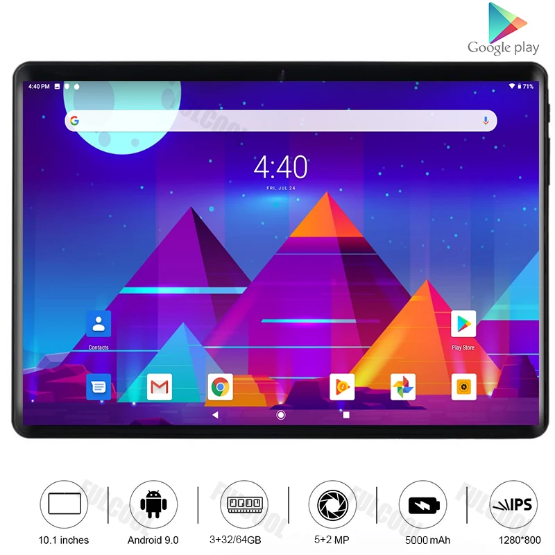 10 дюймовый планшет с восьмиядерным процессором озу 3 гб пзу 32 4G LTE Android 9 0|Планшеты|