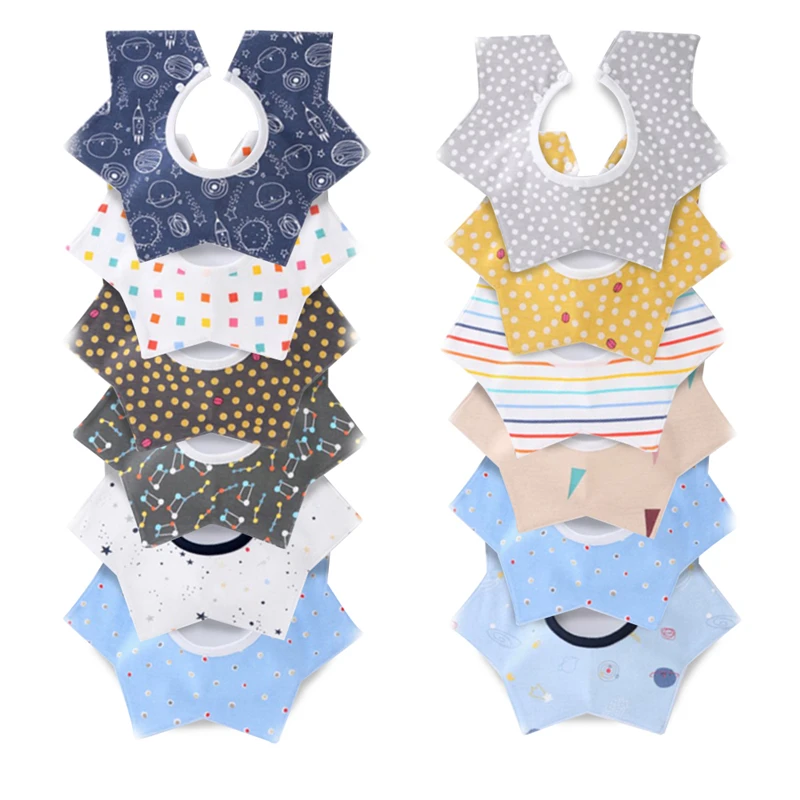 Хлопковая водонепроницаемая детская бандана со звездами слюнявчики с