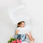 40 дюймовые большие белые цифры, фольгированные шары 1 2 3 4 5 6 7 8 9, гелиевые шары для взрослых и детей, украшения для дня рождения, шары