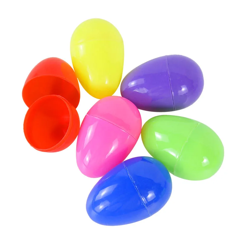 

12Pcs 3*5.5cm Colorful Plastic Easter Eggs Rabbit Eggs Shell Candy Gift Box For Home Spring Easter Game Party Supplies Kids Toys