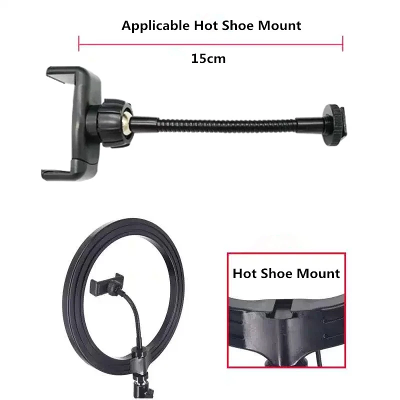 Phone Holder Flexible Hose Long Arm Phone Clip For Ring Light Replacement Part 360 Mount Clip Bracket Clamp Stand Tripod Monopod