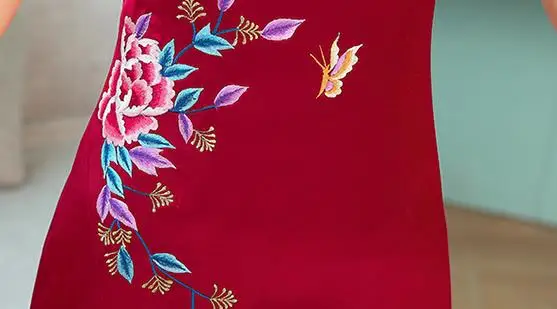Винно красные вечерние платья Qipao с вышивкой в современном дизайне|qipao design|red