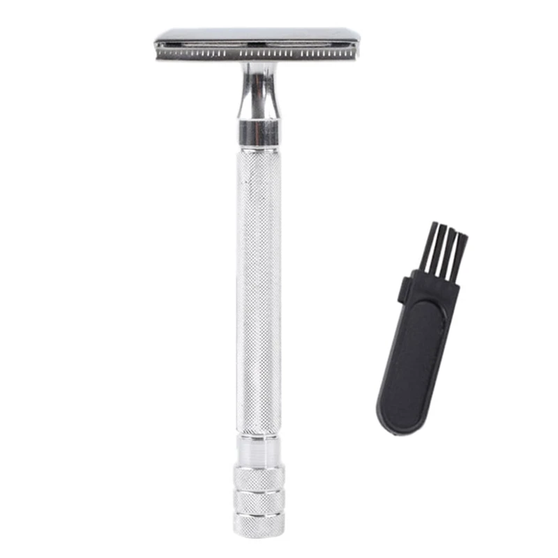 

HOT-Safety Nose Vibrissa Nostril Ear Facial Hair Scissors & Double Edge Safety Razor Long Handle Classic Safety Razor